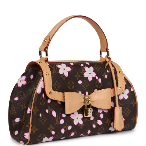 Vintage Louis Vuitton x Takashi Murakami Brown Monogram Cherry Blossom Sac Retro PM Gold Hardware