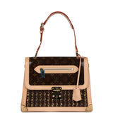 Vintage Louis Vuitton Tweedy Zip GM Brown Monogram Vinyl and Tweed Gold Hardware