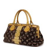 Vintage Louis Vuitton Trompe L'Oeil L'Ingenieux Handbag Yellow/Brown Alligator/Monogram Velvet Gold Hardware