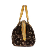 Vintage Louis Vuitton Trompe L'Oeil L'Ingenieux Handbag Yellow/Brown Alligator/Monogram Velvet Gold Hardware