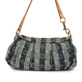 Vintage Louis Vuitton Mini Striped Pleaty Raye Blue Washed Monogram Denim Gold Hardware