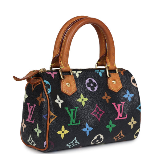 Vintage Louis Vuitton X Takashi Murakami Mini HL Speedy Black Monogram Multicolor Gold Hardware
