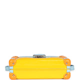 Louis Vuitton Petite Malle Handbag Light Blue & Yellow Glossy Calfskin Silver Hardware