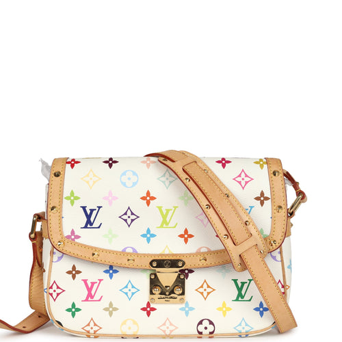 Vintage Louis Vuitton Sologne White Monogram Multicolor Gold Hardware