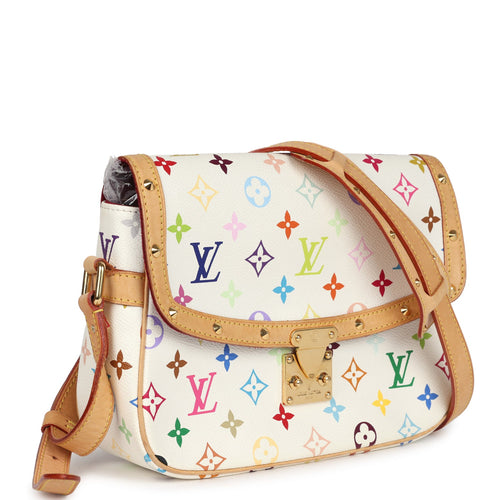 Vintage Louis Vuitton Sologne White Monogram Multicolor Gold Hardware
