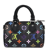 Louis Vuitton X Murakami Nano Speedy Bag Black Multicolor Monogram Gold Hardware