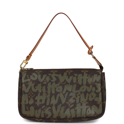 Vintage Louis Vuitton x Stephen Sprouse Pochette Accessories Khaki Graffiti Gold Hardware