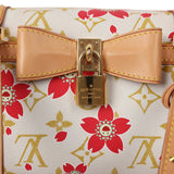 Vintage Louis Vuitton X Takashi Murakami Cream and Red Cherry Blossom Papillon Gold Hardware