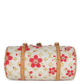 Vintage Louis Vuitton X Takashi Murakami Cream and Red Cherry Blossom Papillon Gold Hardware