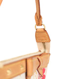 Vintage Louis Vuitton x Takashi Murakami Red and Creme Monogram Cherry Blossom Pochette Gold Hardware