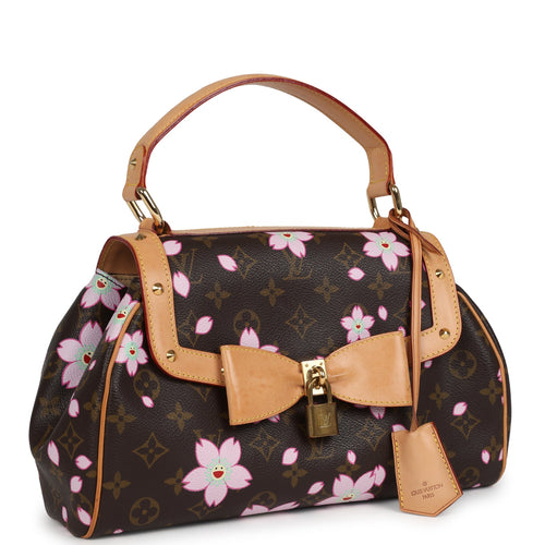 Vintage Louis Vuitton x Takashi Murakami Sac Retro PM Brown Monogram Cherry Blossom Gold Hardware