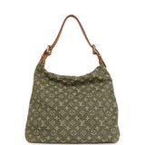 Vintage Louis Vuitton Baggy GM Green Denim Monogram Gold Hardware