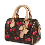 Louis Vuitton X Takashi Murakami Cerises Speedy Bandouliere 20 Bag Brown Cherry Monogram Gold Hardware