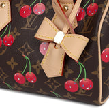 Louis Vuitton X Takashi Murakami Cerises Speedy Bandouliere 20 Bag Brown Cherry Monogram Gold Hardware