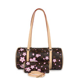 Louis Vuitton X Takashi Murakami Cherry Blossom Papillon Brown and Pink Monogram Gold Hardware