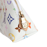 Louis Vuitton X Takashi Murakami Cosmetic Pouch PM White Multicolored Monogram Gold Hardware