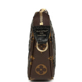 Louis Vuitton Pochette Accessories Black and Brown Monogram Sequin Gold Hardware