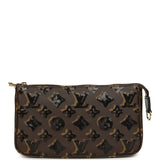 Louis Vuitton Pochette Accessories Black and Brown Monogram Sequin Gold Hardware