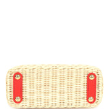 Louis Vuitton X Takashi Murakami Capucines Mini Red and Blue Monogram Cherry Denim and Rattan Wicker Gold Hardware