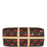 Louis Vuitton X Murakami Keepall Bandouliere 45 Red and Brown Cherry Monogram Gold Hardware
