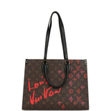 Louis Vuitton On The Go Fall In Love MM Tote Black, Red, Brown Monogram Gold Hardware