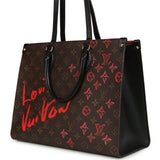 Louis Vuitton On The Go Fall In Love MM Tote Black, Red, Brown Monogram Gold Hardware