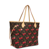 Louis Vuitton X Takashi Murakami Neverfull MM Cherry Brown Monogram Gold Hardware