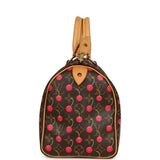 Vintage Louis Vuitton x Takashi Murkami Cheries Speedy 25 Brown and Red Monogram Cherry Gold Hardware