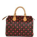 Vintage Louis Vuitton x Takashi Murkami Cheries Speedy 25 Brown and Red Monogram Cherry Gold Hardware