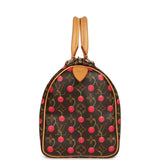 Vintage Louis Vuitton x Takashi Murkami Cheries Speedy 25 Brown and Red Monogram Cherry Gold Hardware