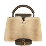 Louis Vuitton Capucines BB Olive Green Taurillon Leather and Beige Mink Gold Hardware