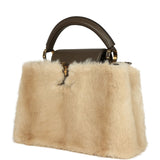 Louis Vuitton Capucines BB Olive Green Taurillon Leather and Beige Mink Gold Hardware
