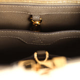 Louis Vuitton Capucines BB Olive Green Taurillon Leather and Beige Mink Gold Hardware