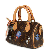 Louis Vuitton "Vivienne" Nano Speedy Bag Brown Monogram Snowy Pearl Gold Hardware