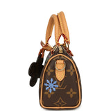 Louis Vuitton "Vivienne" Nano Speedy Bag Brown Monogram Snowy Pearl Gold Hardware