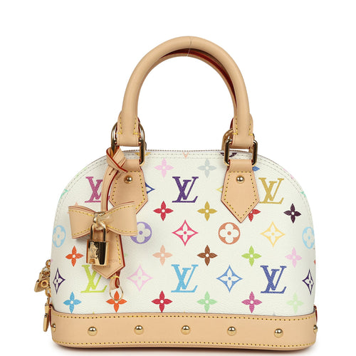 Louis Vuitton X Takashi Murakami Alma NM BB White Multicolored Monogram Gold Hardware