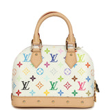 Louis Vuitton X Takashi Murakami Alma NM BB White Multicolored Monogram Gold Hardware