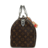 Louis Vuitton "57th Street NYC" Speedy 30 Bandouliere Brown and Silver Monogram Silver Hardware