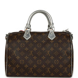 Louis Vuitton "57th Street NYC" Speedy 30 Bandouliere Brown and Silver Monogram Silver Hardware