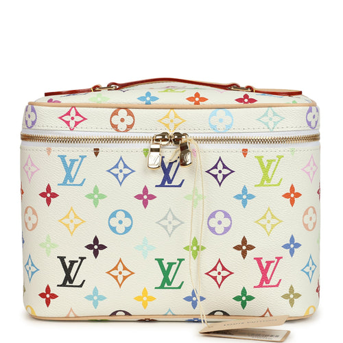 Louis Vuitton X Takashi Murakami Nice BB White Multicolor Monogram Gold Hardware