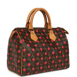 Vintage Louis Vuitton x Takashi Murkami Cheries Speedy 25 Brown and Red Monogram Cherry Gold Hardware