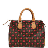 Vintage Louis Vuitton x Takashi Murkami Cheries Speedy 25 Brown and Red Monogram Cherry Gold Hardware