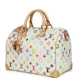 Louis Vuitton X Takashi Murakami Soft Speedy 30 White Multicolored Monogram Gold Hardware