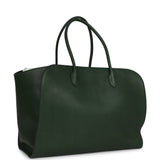 The Row Marlo 17 Tote Bag Moss Saddle Leather Silver Hardware
