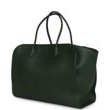 The Row Marlo 17 Tote Bag Moss Saddle Leather Silver Hardware