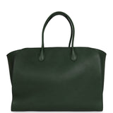 The Row Marlo 17 Tote Bag Moss Saddle Leather Silver Hardware