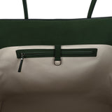 The Row Marlo 17 Tote Bag Moss Saddle Leather Silver Hardware