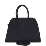 The Row Soft Margaux 12 Bag Midnight Calfskin Silver Hardware