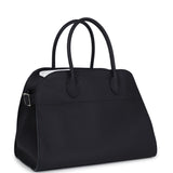The Row Soft Margaux 12 Bag Midnight Calfskin Silver Hardware