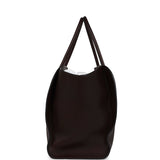 The Row Marlo 17 Tote Bag Chestnut Saddle Leather Silver Hardware